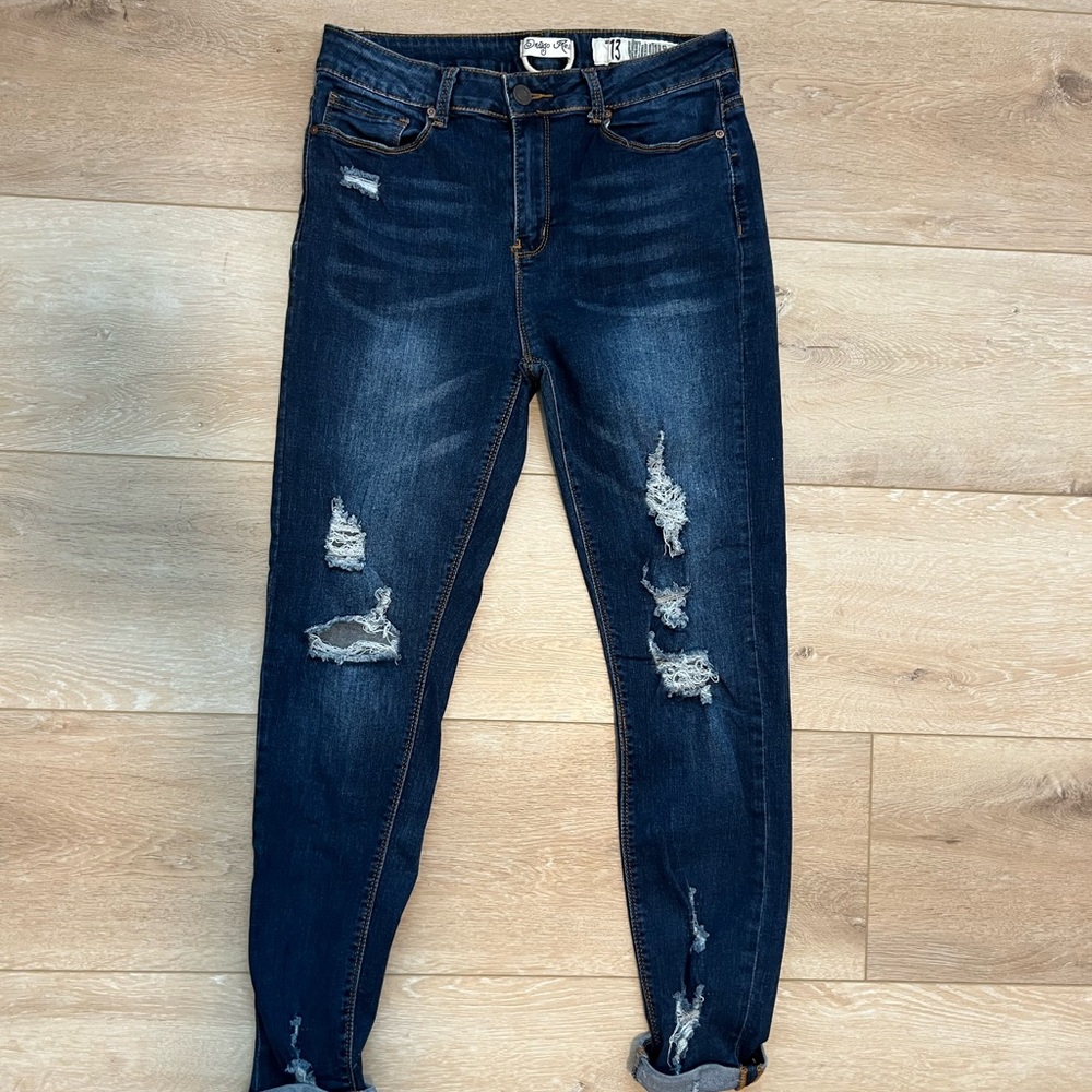 Indigo Rein Blue Skinny Distressed Jeans
